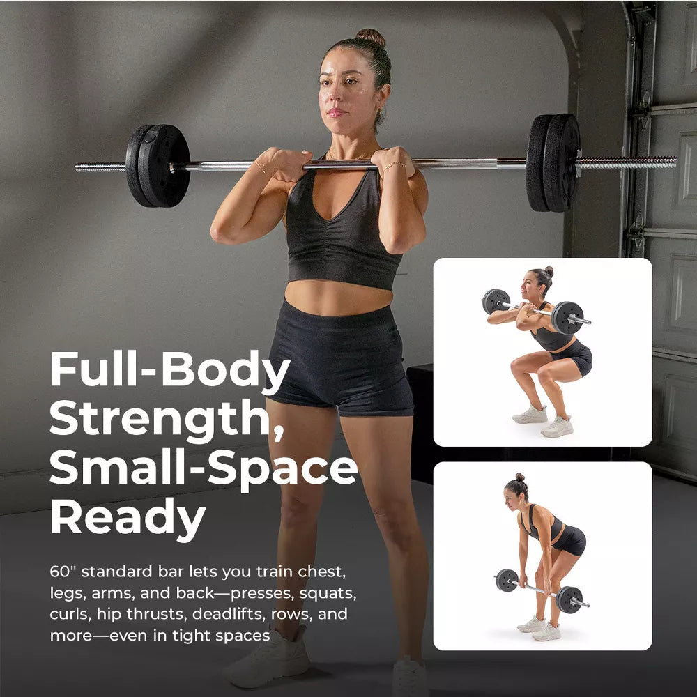 Standard Barbell 60in - Knurled Grip