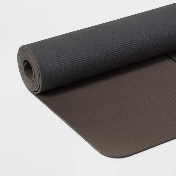 Foldable 5mm TPE yoga mat brown high tack grip floor exercise mat