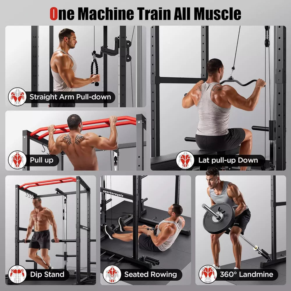 Multi-Functional Power Rack - Pulley System