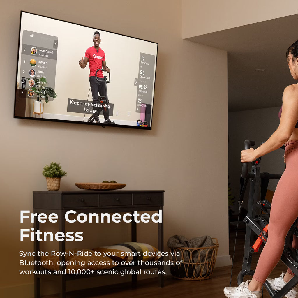 Row-N-Ride Pro Smart Squat Trainer - 12 Levels, Bluetooth