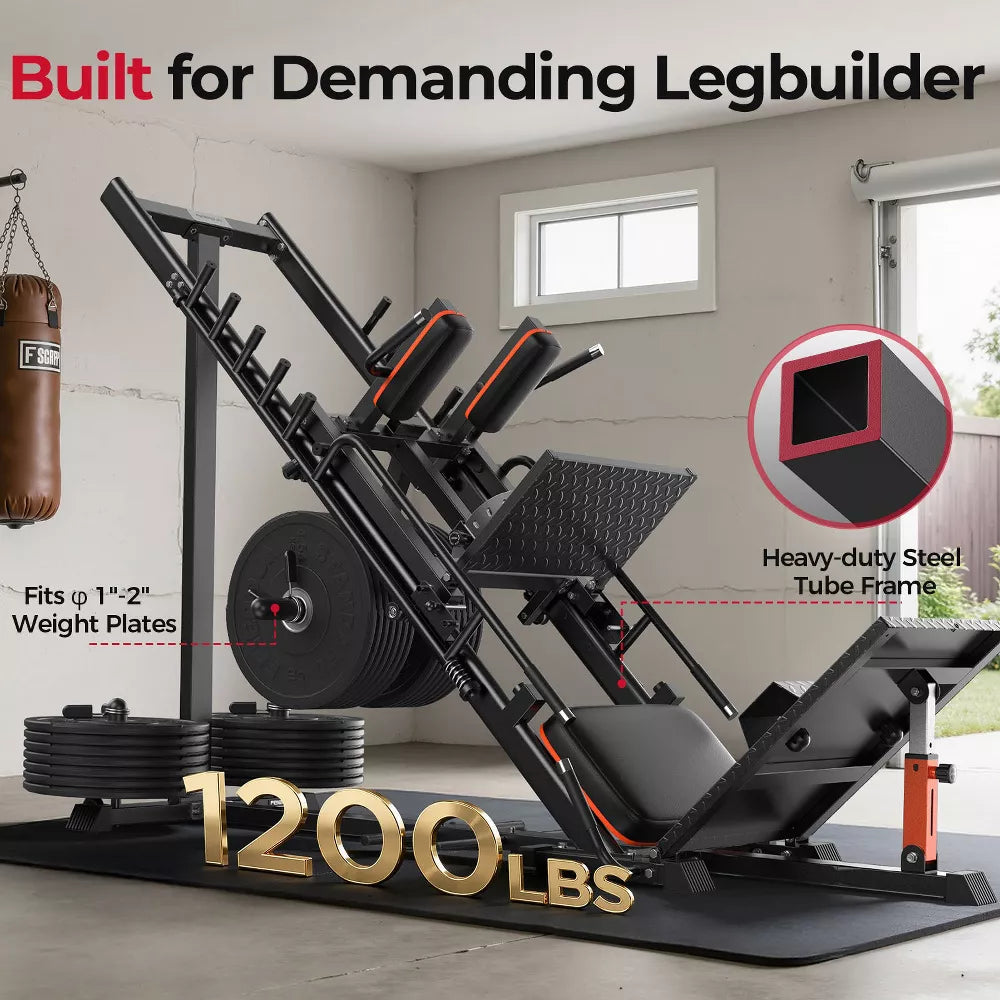 3-in-1 Leg Press Hack Squat Machine - Stretch Board