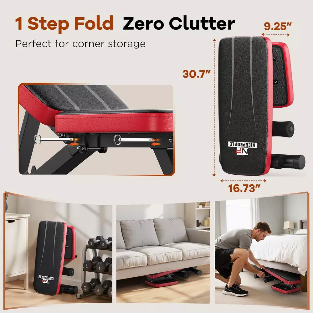 Adjustable Weight Bench 660LBS - 8 Backrests
