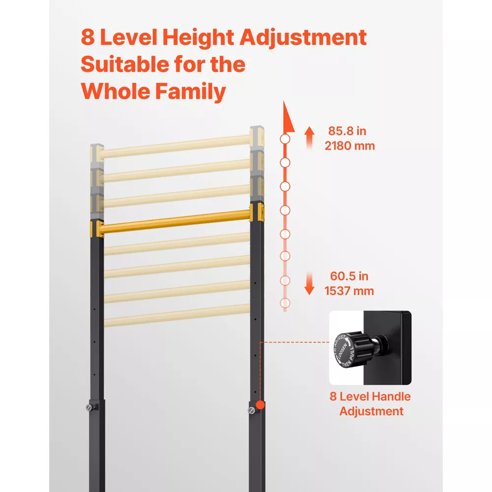 Free Standing Pull Up Bar 330lb - 8 Level Height