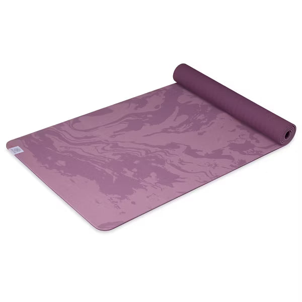 Gaiam Studio Flow light purple yoga mat with dual non-slip reversible TPE surface
