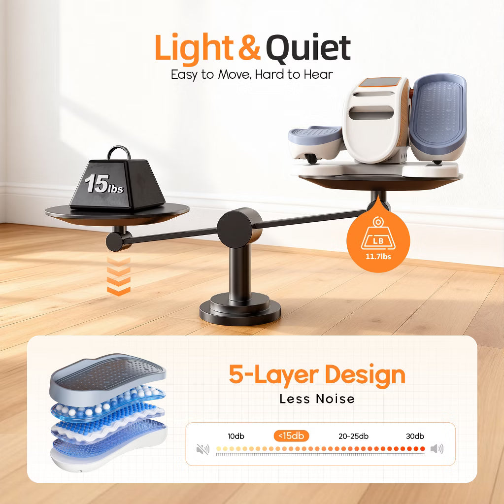 Under Desk Electric Elliptical - Remote Control, LED