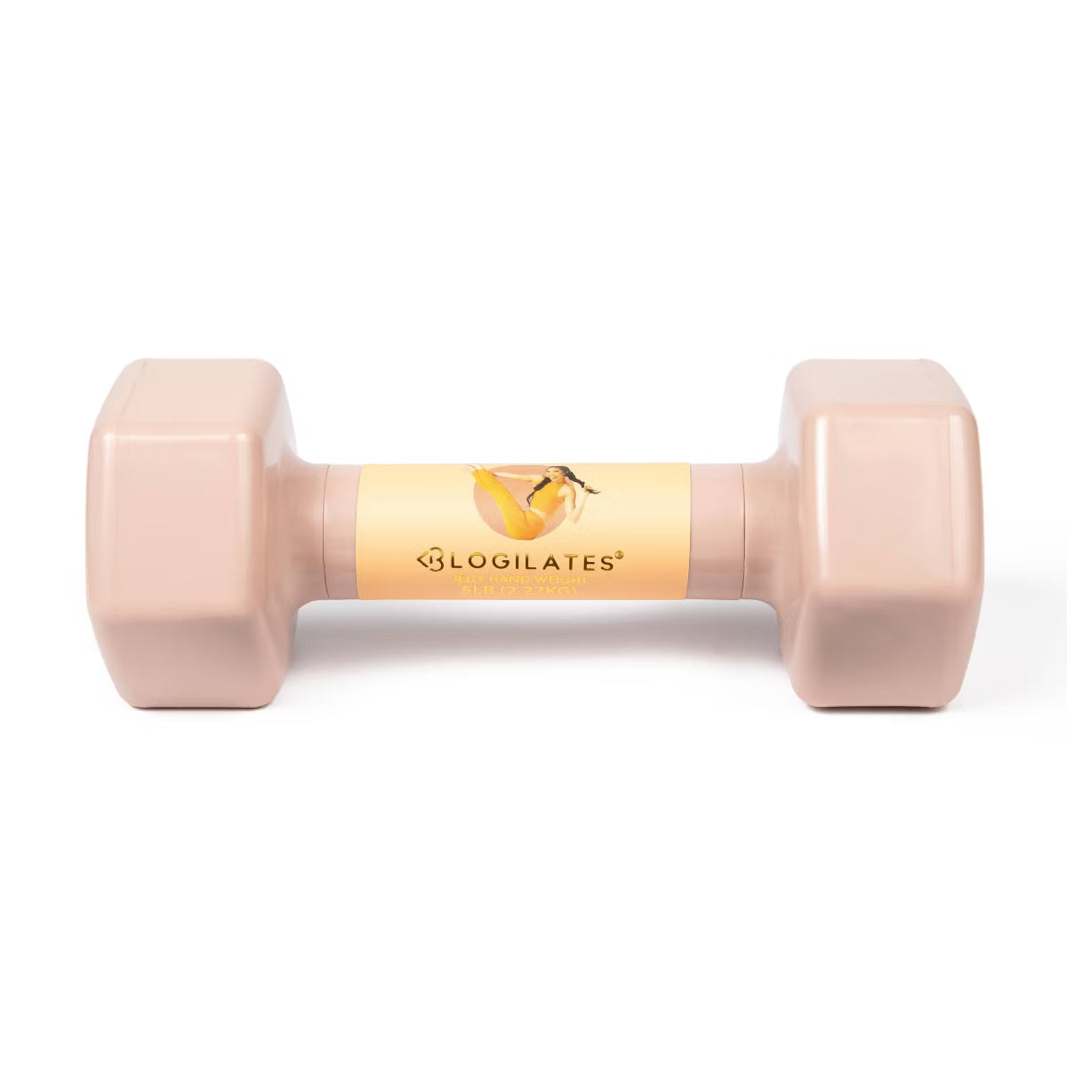 Blogilates 5lb jelly dumbbell with non-slip grip and hex design for home workout