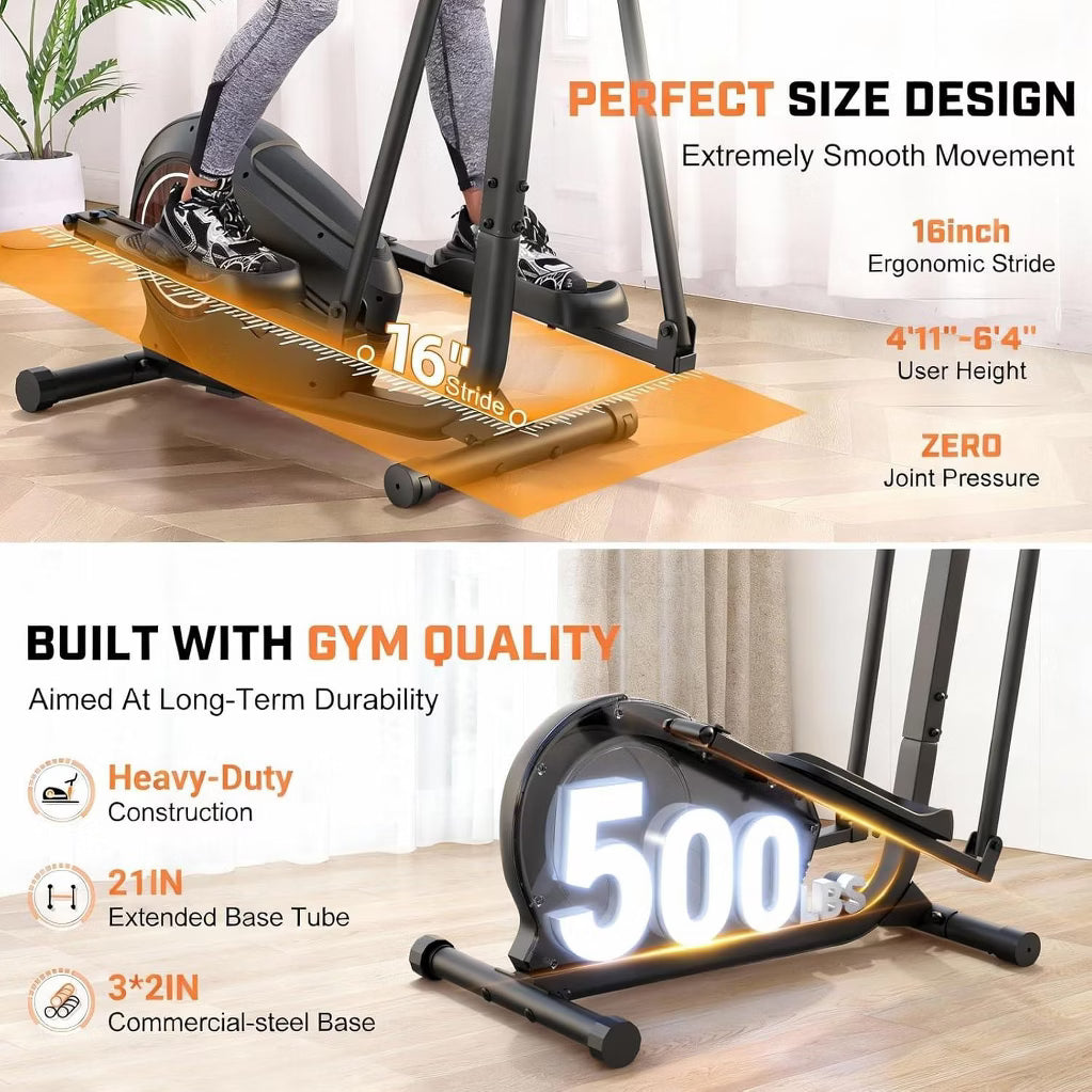 Magnetic Elliptical 500LB - 14 Levels, Pulse Grips