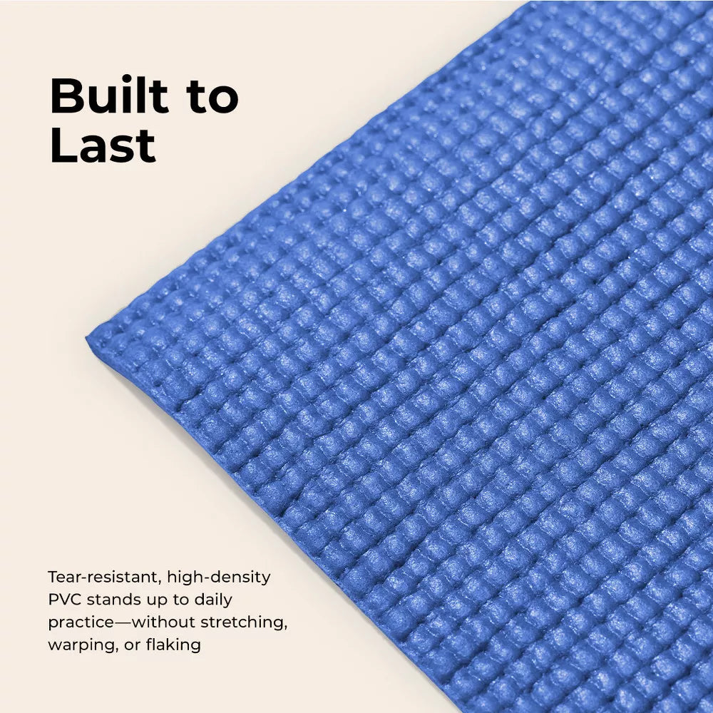 Firm Support Yoga Mat - Tear-Resistant, Black