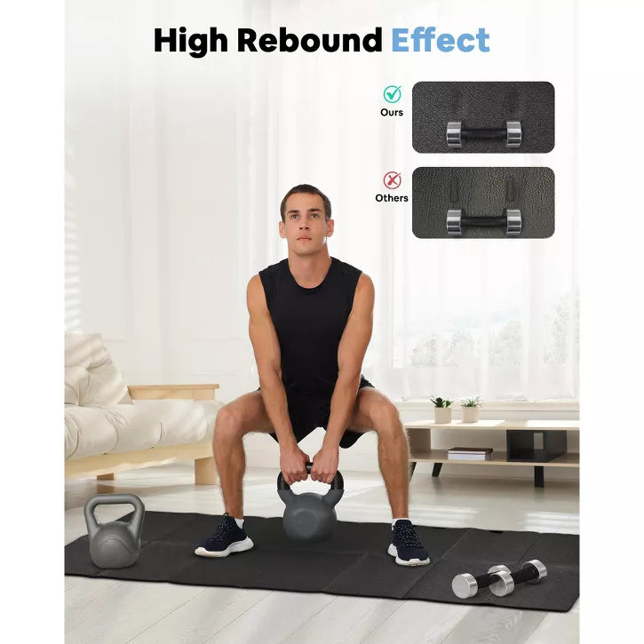 Foldable rubber treadmill mat non-slip floor protector for home gym equipment