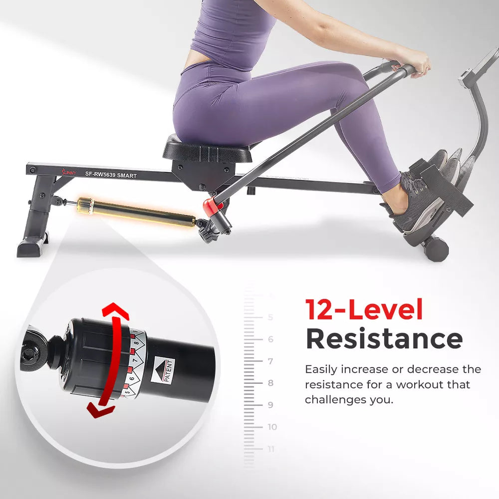 Smart Compact Rowing Machine 400LB - App Tracking