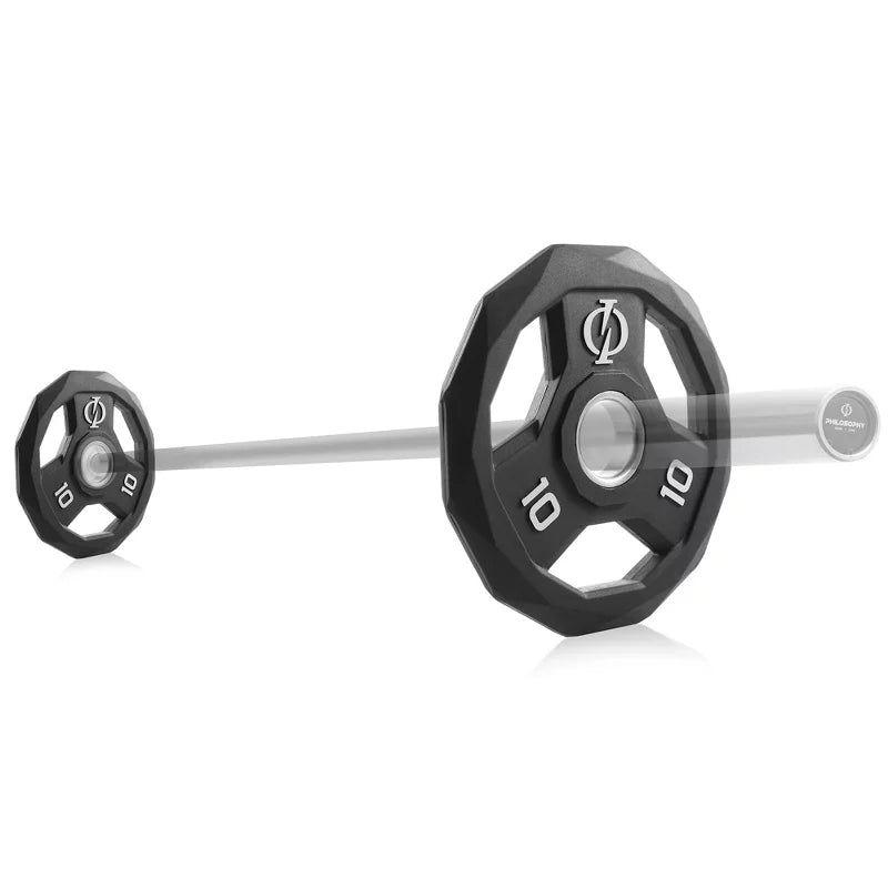 10lb rubber coated 2-inch olympic grip weight plates set of 2 with steel insert black
