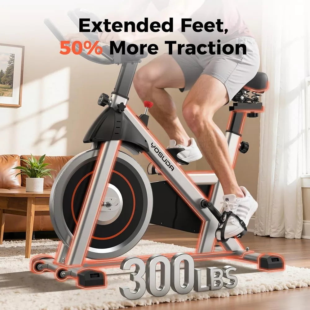 Stationary Exercise Bike 300LB - LCD Monitor