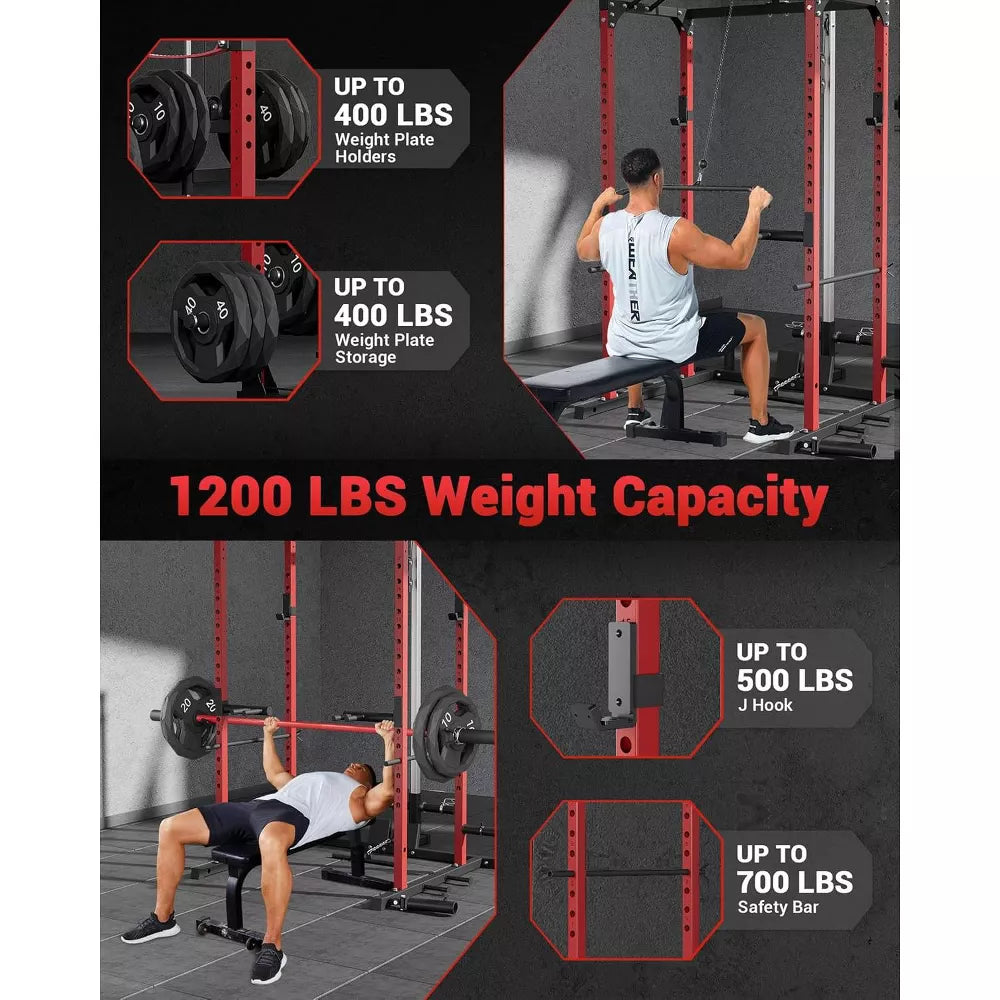 Power Cage 1200LBS - Pulley System & Pull-Up Bar