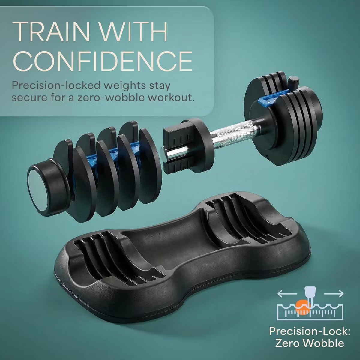 LifePro adjustable dumbbells 25lb pair with storage rack and quick pin adjustment system