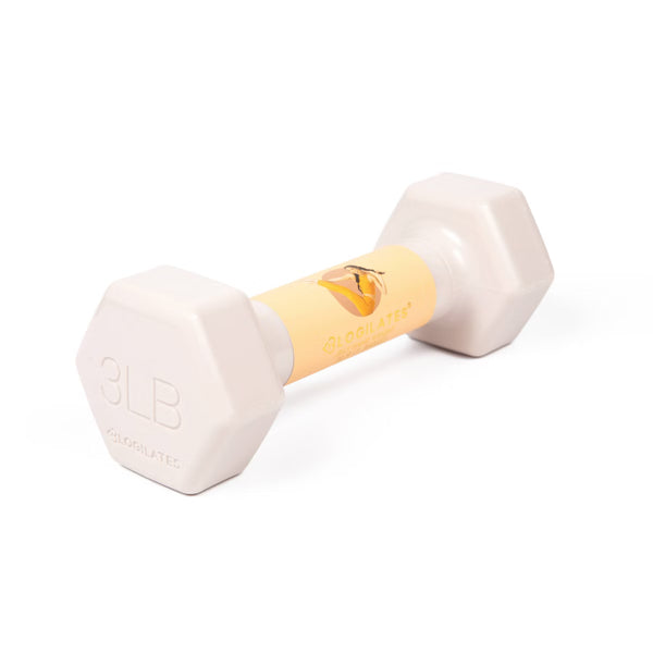 Blogilates 3lb jelly dumbbell with non-slip grip and hex design for home workout
