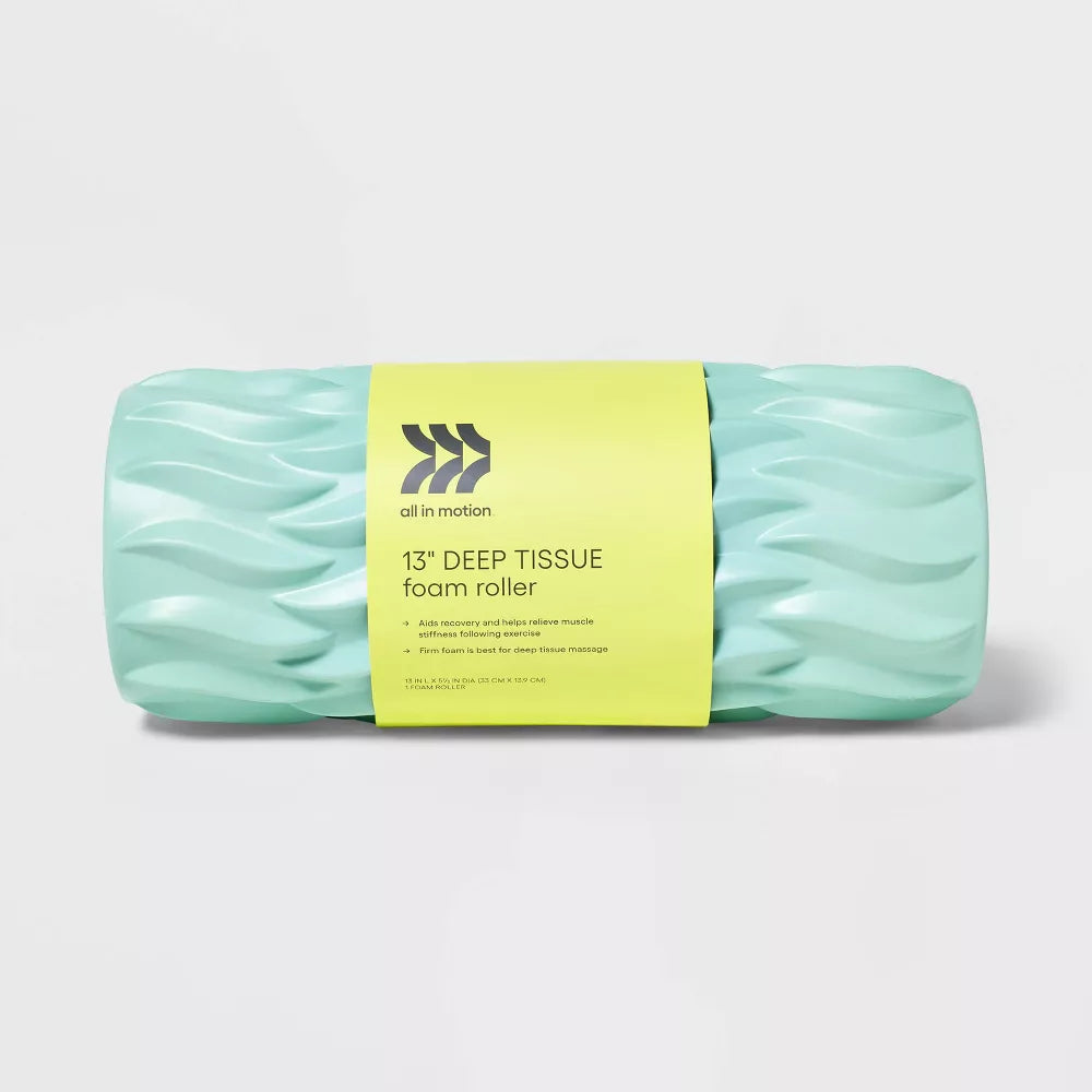 13in Deep Tissue Foam Roller - Aqua Blue