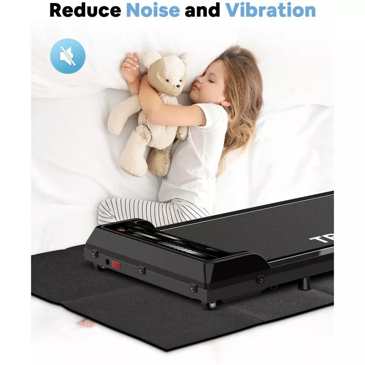 Foldable rubber treadmill mat non-slip floor protector for home gym equipment