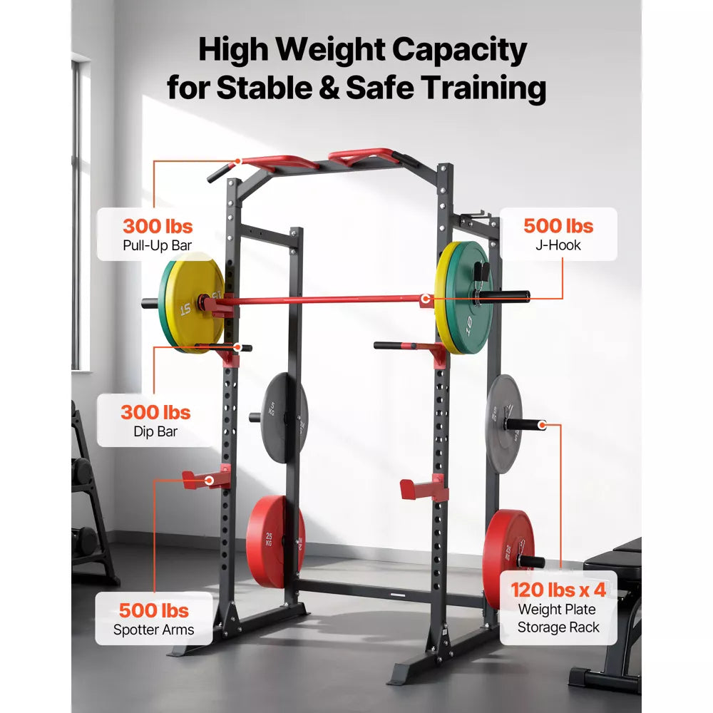 Multifunctional Power Rack - Adjustable J-Hooks