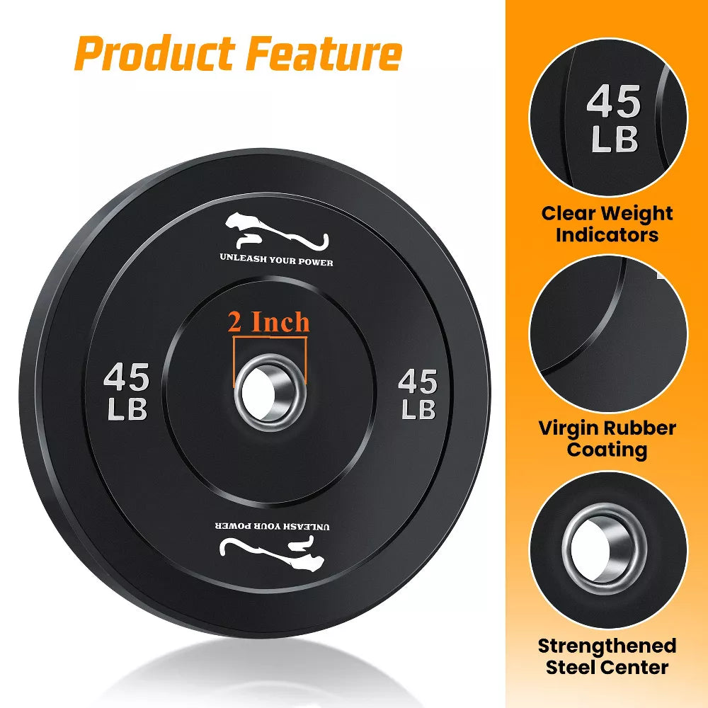 35LB Rubber Weight Plates - Steel Insert
