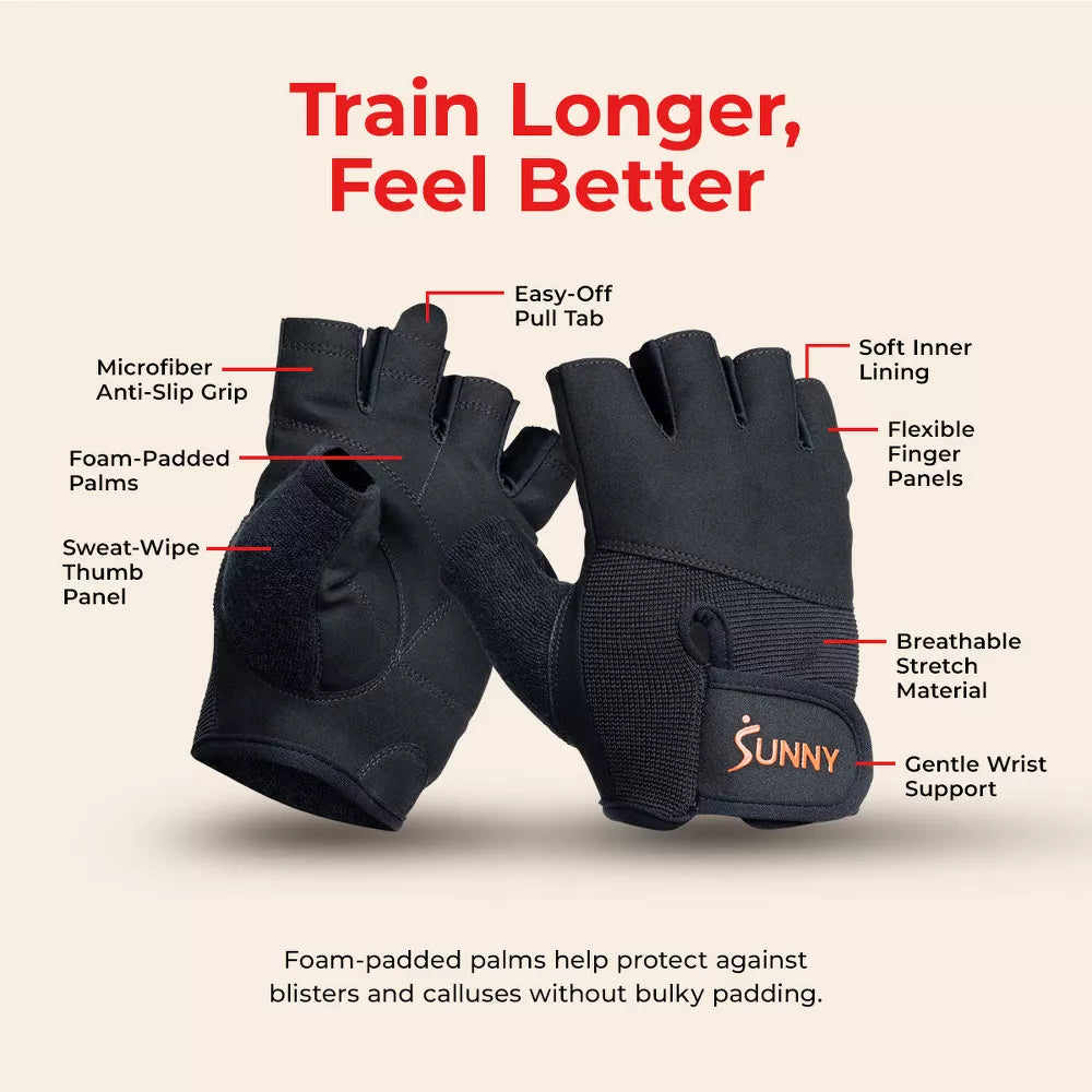 Weightlifting Gloves - Padded Palm, Wrist Support