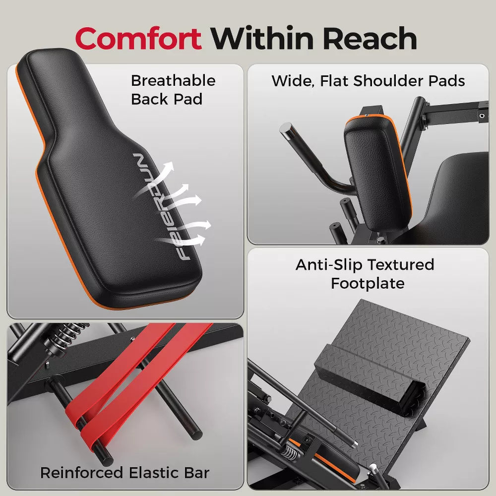 3-in-1 Leg Press Hack Squat Machine - Stretch Board