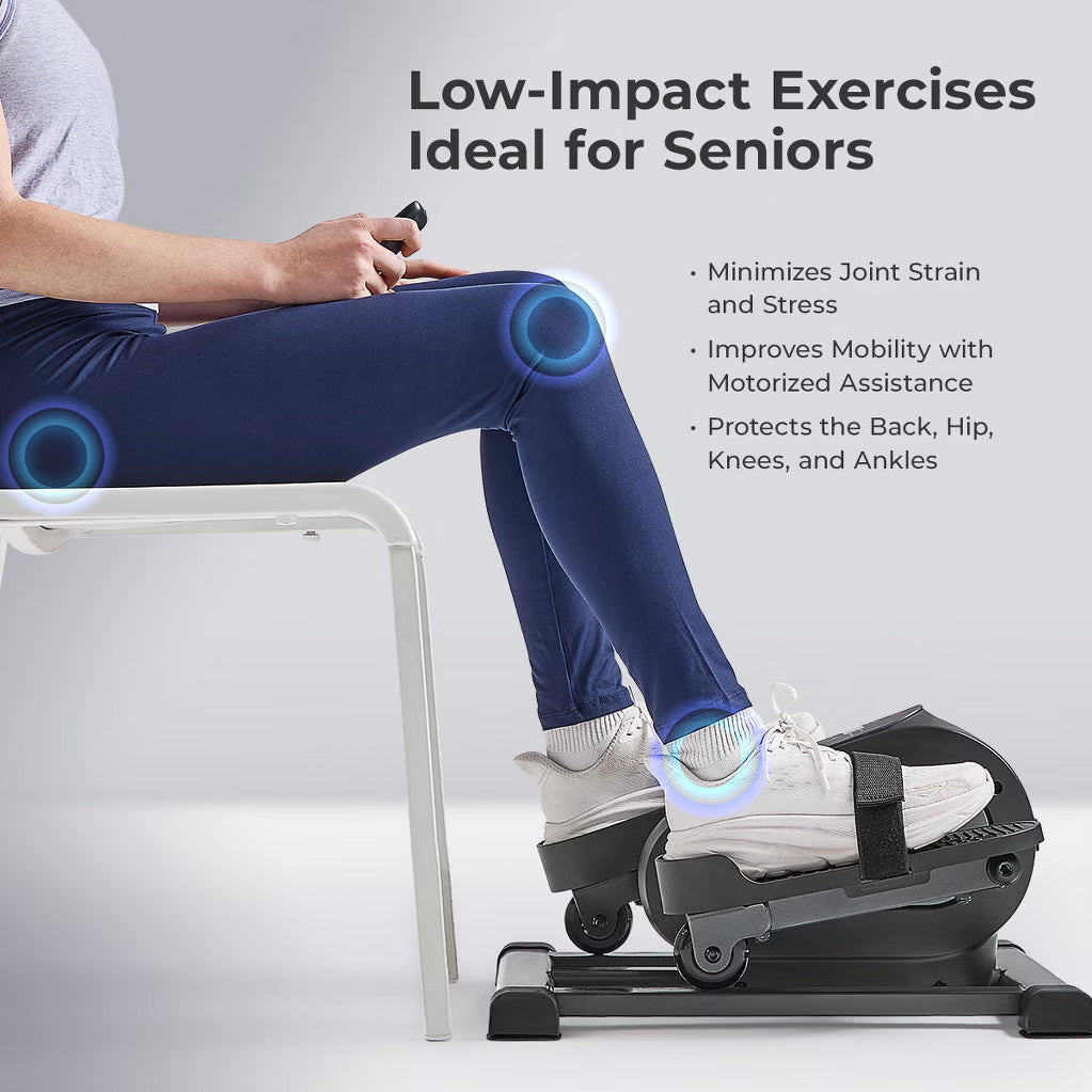 Under-Desk Motorized Mini Elliptical - 18-Level Speed
