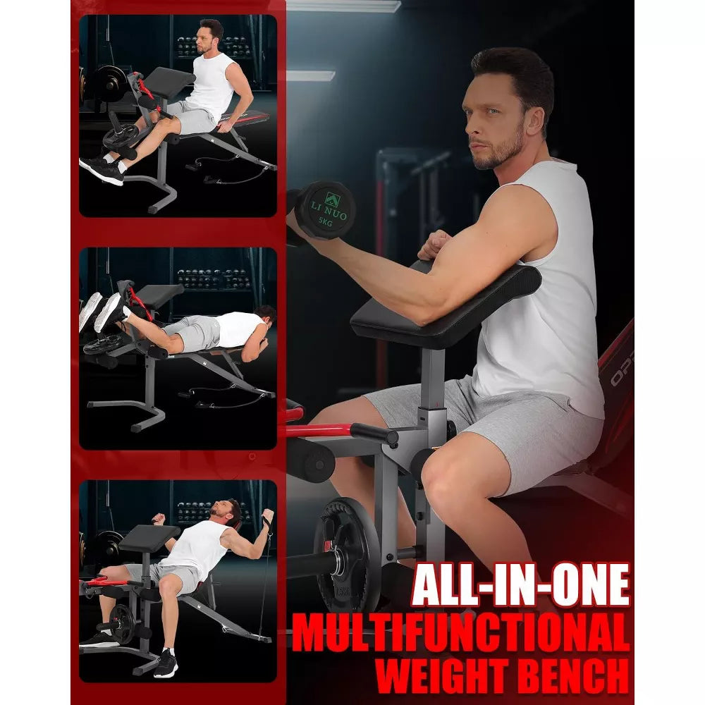 900LB Adjustable Bench Set - Leg Extension & Curl