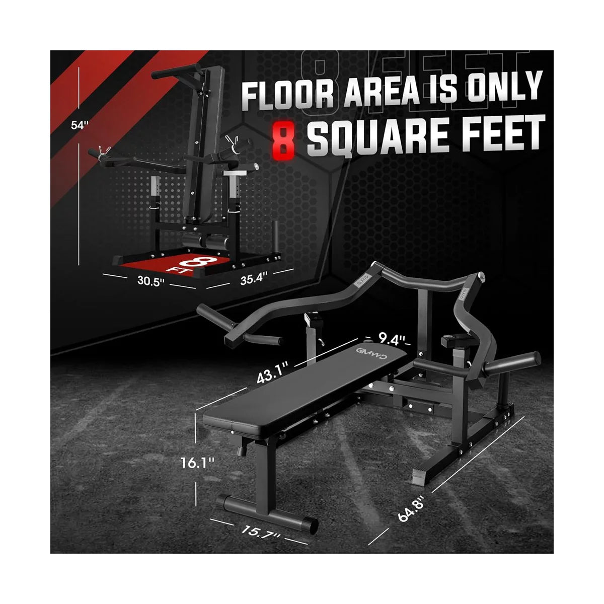 with 230lbs weights