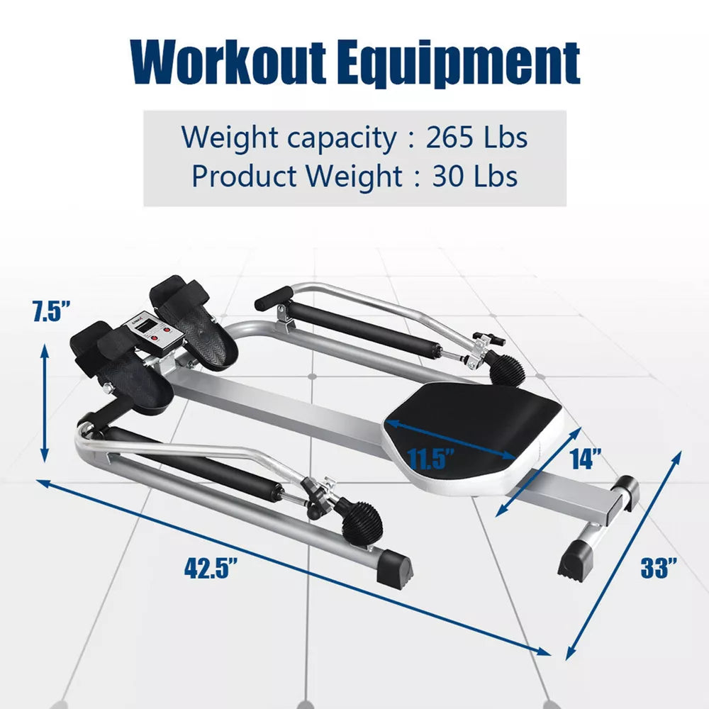 Full Motion Rower - Double Hydraulic Resistance, LCD