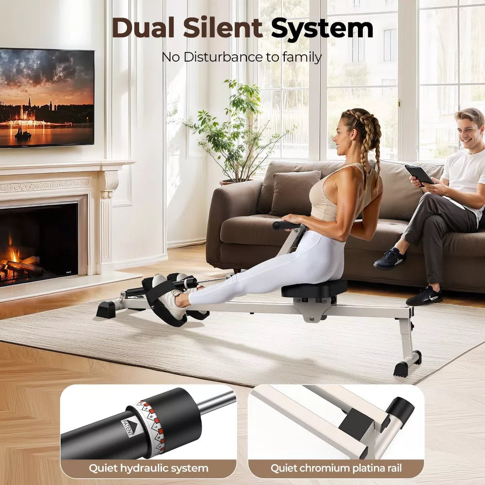 Hydraulic Rowing Machine - 12 Adjustable Resistance Levels