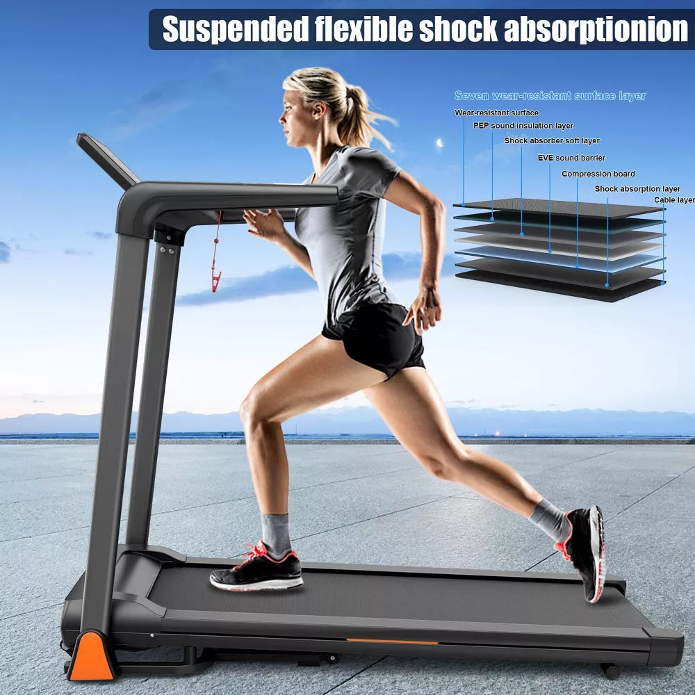 Folding Treadmill 3.5HP - 330LB, LED Display