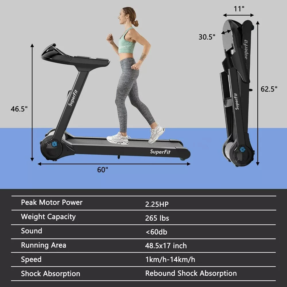 2.25HP Folding Treadmill - LED Touch Display