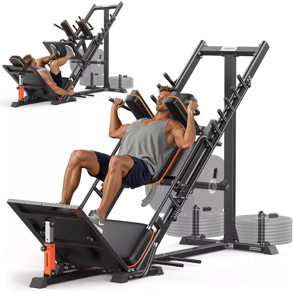 3-in-1 Leg Press Hack Squat Machine - Stretch Board