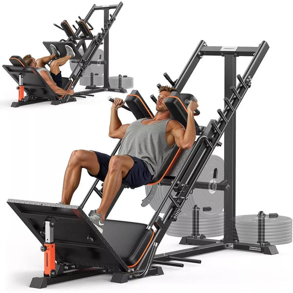 3-in-1 Leg Press Hack Squat Machine - Stretch Board