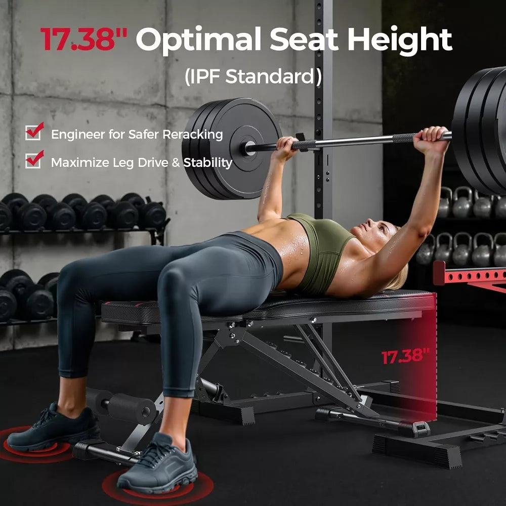 Folding Strength Training Bench - Space-Saving