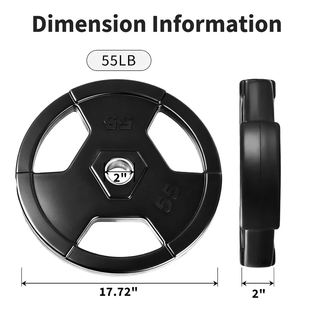 55LB Rubber Grip Weight Plates - Pair