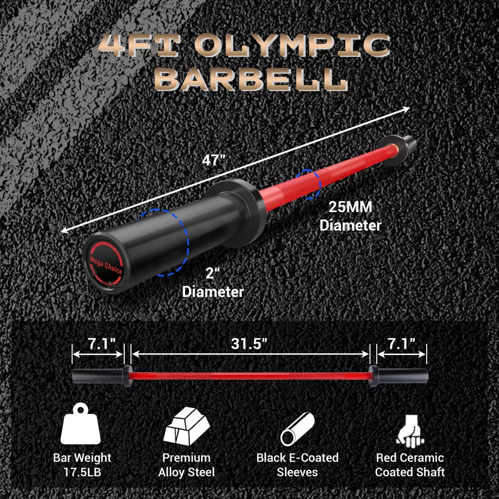 45LB Powerlifting Barbell - 700LB Capacity