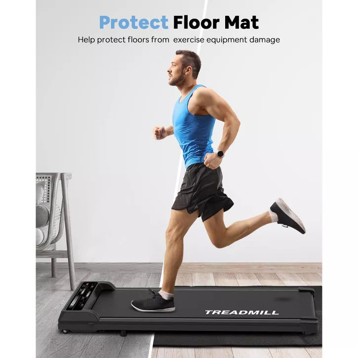 Foldable rubber treadmill mat non-slip floor protector for home gym equipment