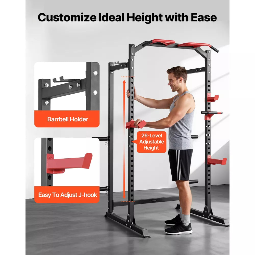 Multifunctional Power Rack - Adjustable J-Hooks