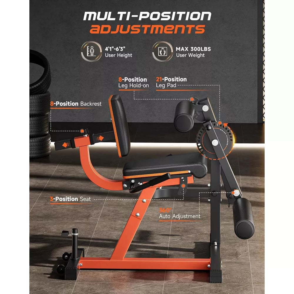 Adjustable Leg Extension & Curl Machine - Plate Loaded