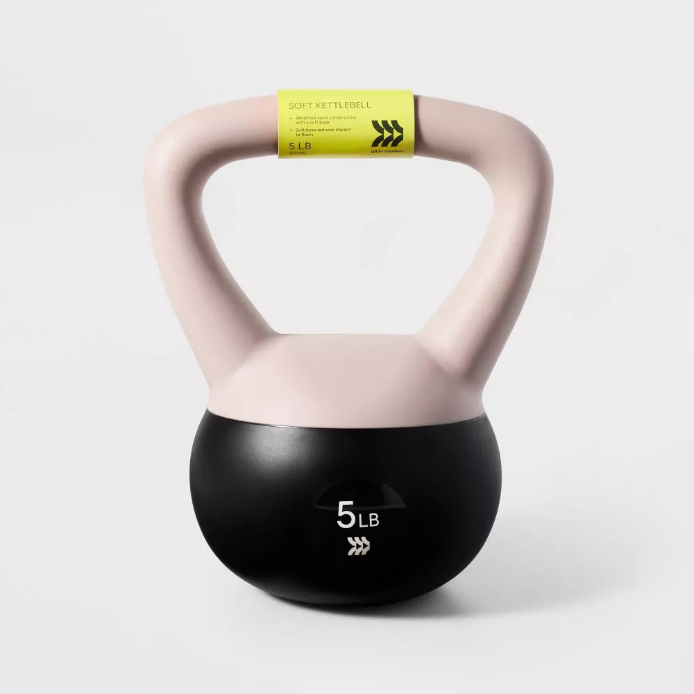 10lb soft cream PVC kettlebell sand fill with handle for yoga pilates home gym