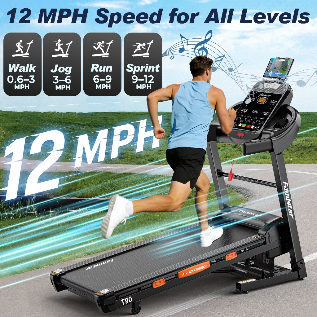 5HP Treadmill - 12 MPH, 20% Auto Incline, 400LB