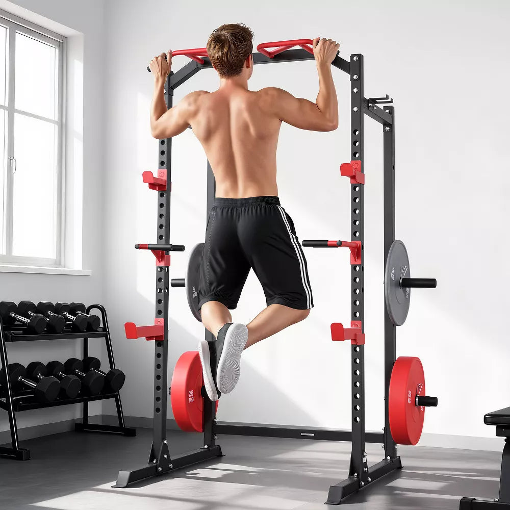 Multifunctional Power Rack - Adjustable J-Hooks