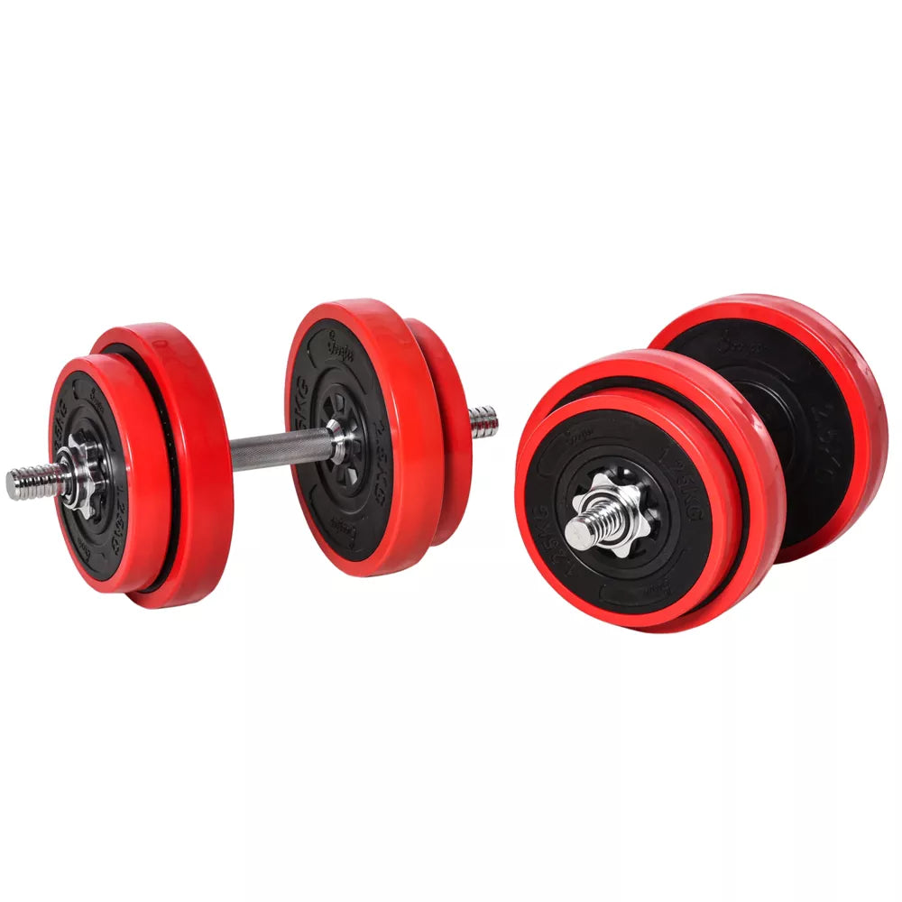 44lb Adjustable Dumbbell Set - 2-in-1 Barbell