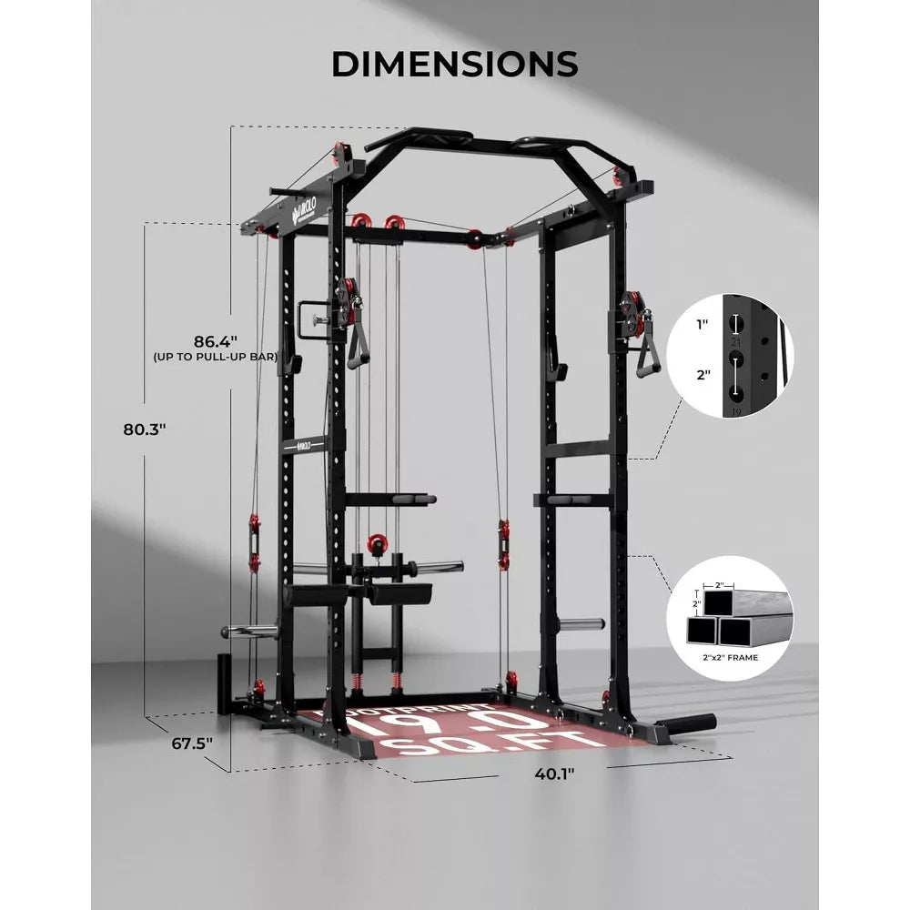 Power Cage 2000LBS - Aluminum Pulley System