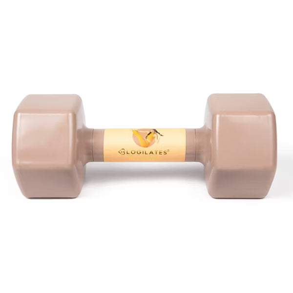 Blogilates 10lb jelly dumbbell with non-slip grip and hex design for home workout