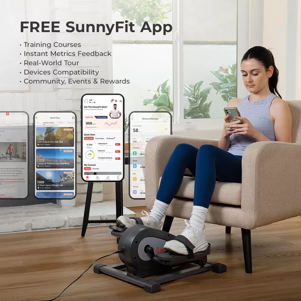 Under-Desk Motorized Mini Elliptical - 18-Level Speed