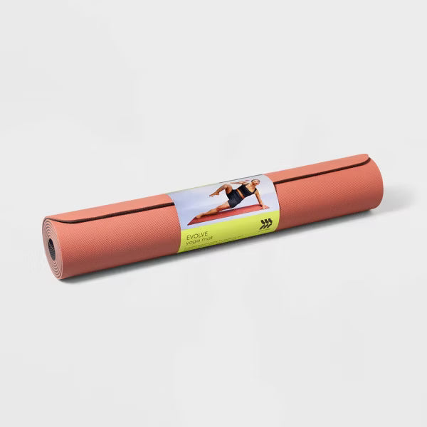 Foldable 5mm TPE yoga mat peach orange high tack grip floor exercise mat
