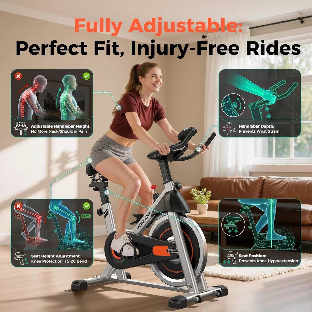 Stationary Exercise Bike 300LB - LCD Monitor