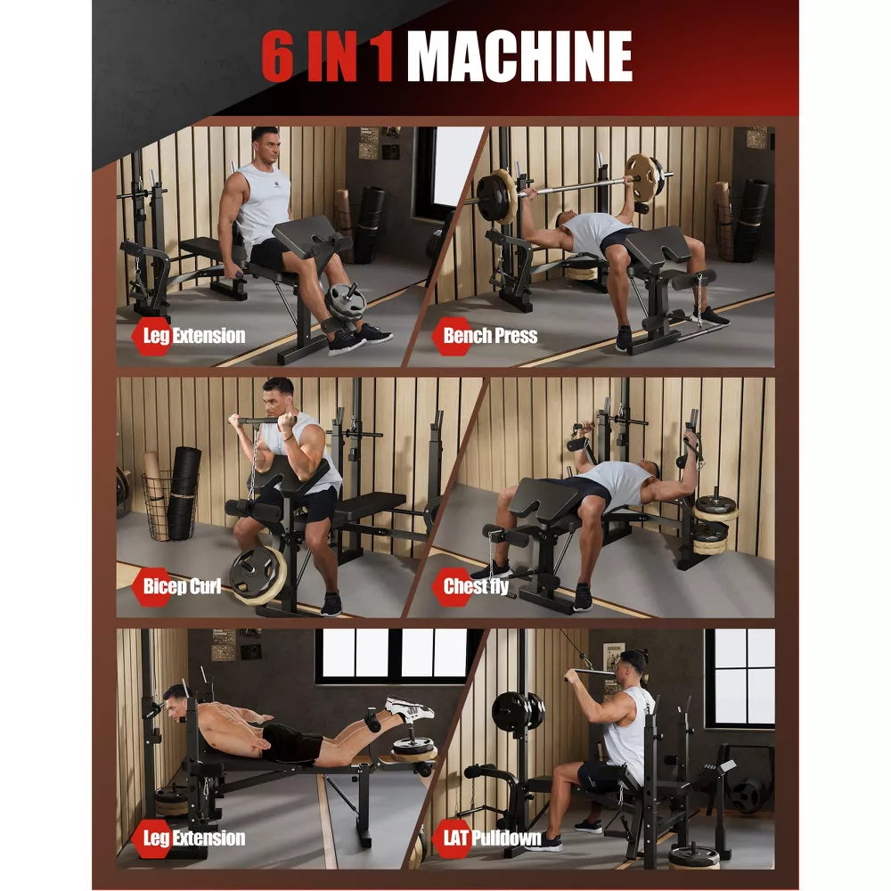 Adjustable Weight Bench Set - Foldable Rack Set